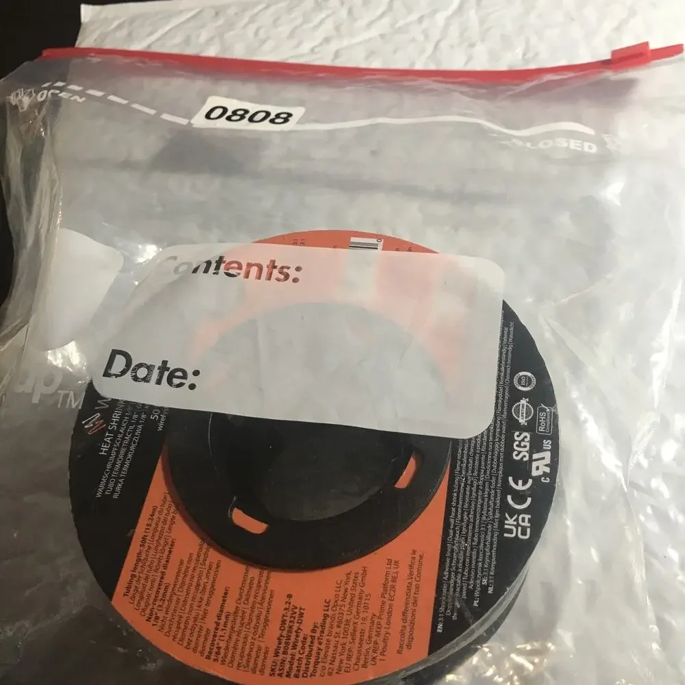 Wirefy Heat Shrink Tubing 1/8” 50 Feet Black 3:1 Shrink — New Factory Sealed